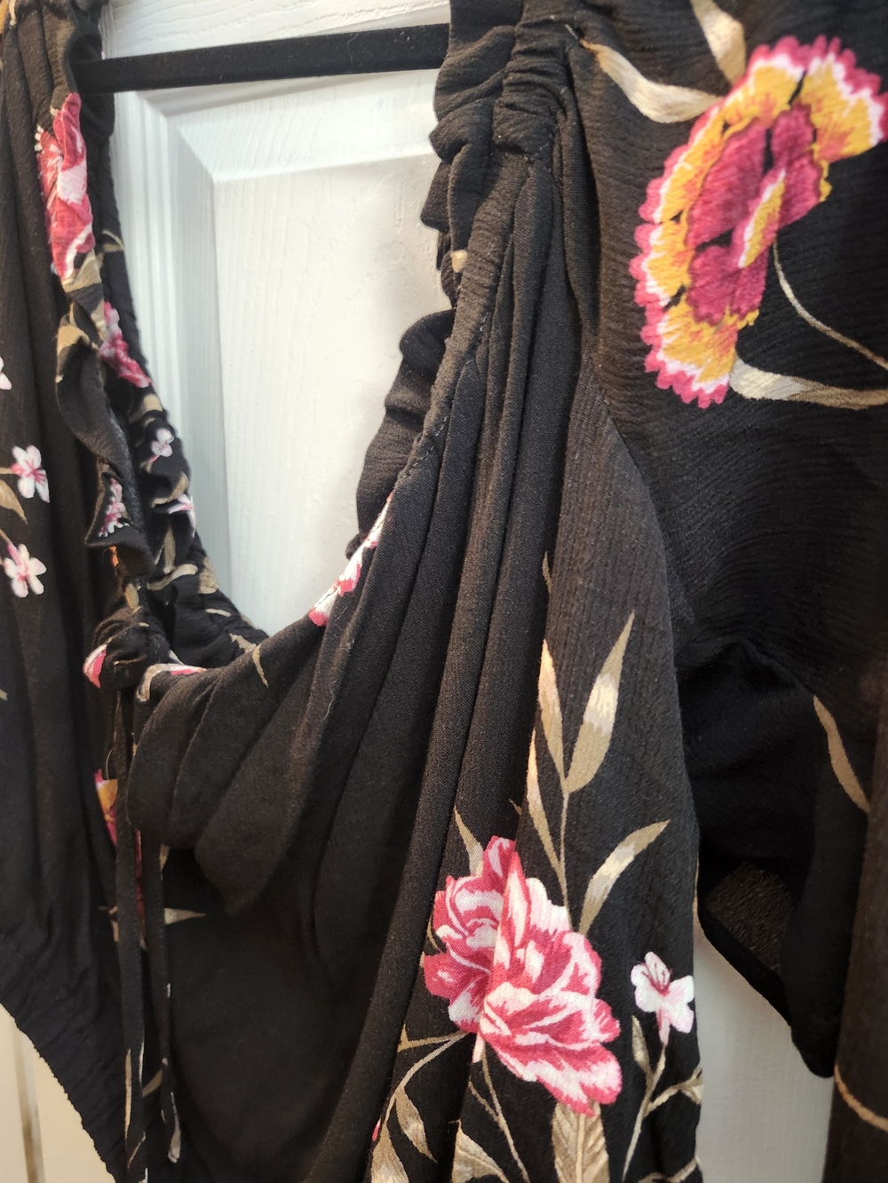 Torrid Black Floral Midi Dress Set with Pink Accents, Torrid 3 = 3X, NWT - Picture 6 of 9